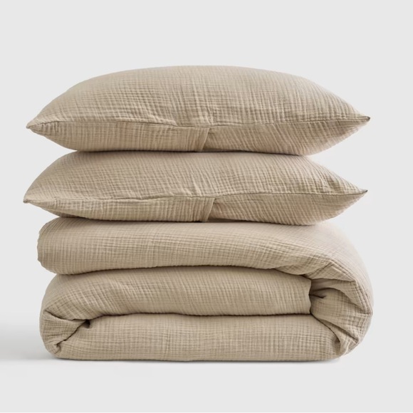 Quince Other - NWT QUINCE Organic Airy Gauze Duvet Cover Set King/Cal King Dune 4644